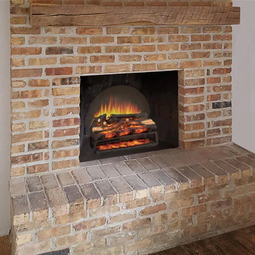 Miniatura 2 de LegendFlame 23" W Chimenea eléctrica independiente con juego de leña (EF290), inserto para chimenea, calentador 750W/1500W, sonido crepitante