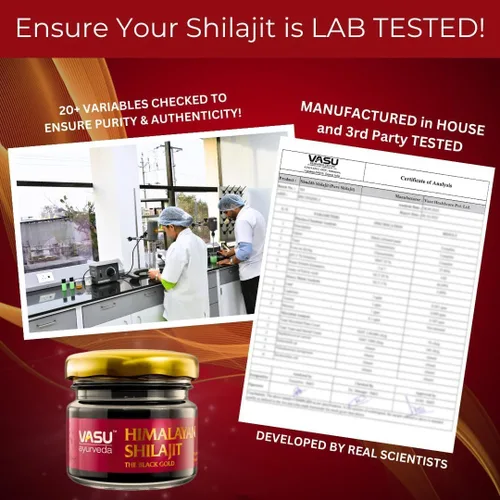 Miniatura 6 de Vasu Ayurveda Himalayan Shilajit Resina 400 mg – Potenciador de energía natural probado en laboratorio con ácido fúlvico y más de 85 minerales traza