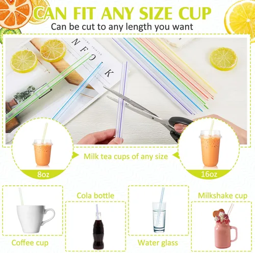 Miniatura 4 de Tessco for you 600 pajitas jumbo para batidos de 9.06 pulgadas a granel, 10 mm de diámetro, pajitas grandes de plástico desechables para té