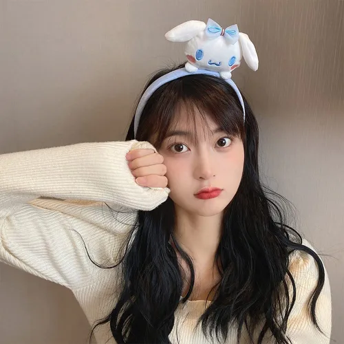 Miniatura 2 de Diadema Kawaii de spa para lavar la cara, linda diadema para maquillaje, lavado, fiesta, accesorios de disfraz para mujeres y niñas (azul)