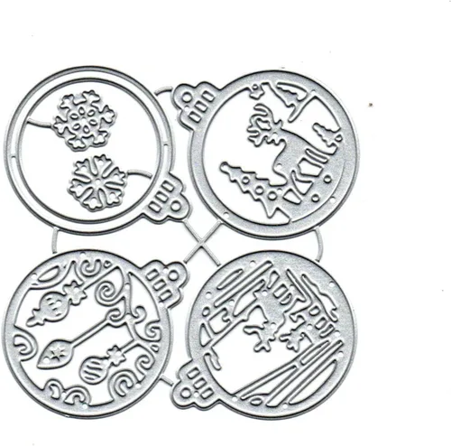 Miniatura 6 de Adies 4 piezas de troqueles de metal con diseño de copo de nieve de Navidad, árbol de ciervo, copo de nieve, muñeco de nieve, plantillas de corte