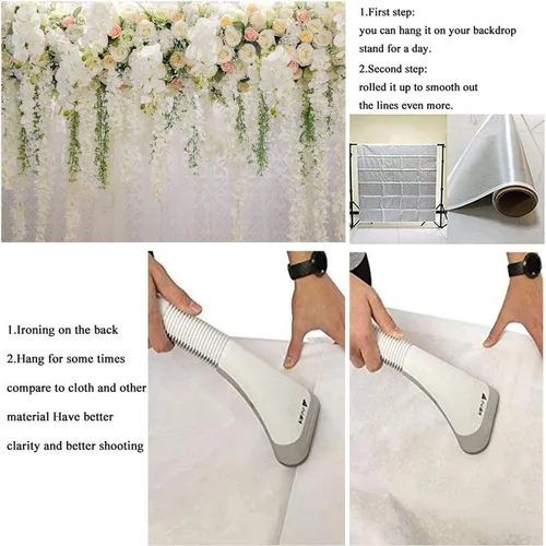 Miniatura 4 de Fondos de fotografía con temática floral de rosas blancas para despedida de soltera, boda, flores, fondo de fotos, fiesta de cumpleaños, retrato