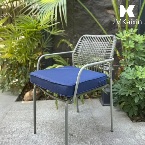 Miniatura 3 de Cojines para sillas de exterior de 19 x 19 pulgadas, impermeables, para muebles de patio, jardín, sofá con cremallera y correas ajustables, juego