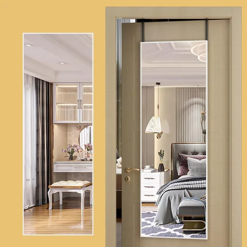 Miniatura 2 de Hasipu - Espejo de puerta de cuerpo completo, 51 x 16 pulgadas, espejo de pared de cuerpo completo para colgar sobre la puerta, espejo para Blanco