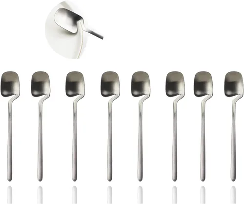 Miniatura 27 de JASHII Cuchara de mermelada de miel, mini cuchara de café de acero inoxidable, cucharadita, 6 piezas (plata mate)