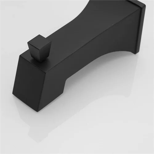 Miniatura 3 de Grifo de bañera, boquilla de ducha, sistema de ducha, pieza de repuesto para baño, extra larga, boquilla de salida de agua, desviador cuadrado Negro