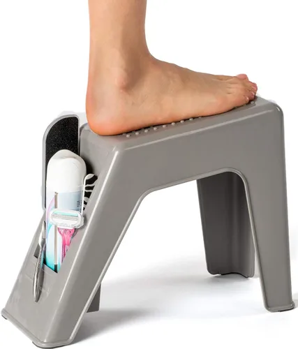 Demi's Home - Reposapiés para ducha y pedicura, color gris (no incluye suministros)