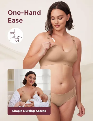 Miniatura 7 de Momcozy YN21 - Brasier de lactancia para lactancia materna, sin costuras, ultra cómodo, forma natural, bralette para dormir durante el embarazo