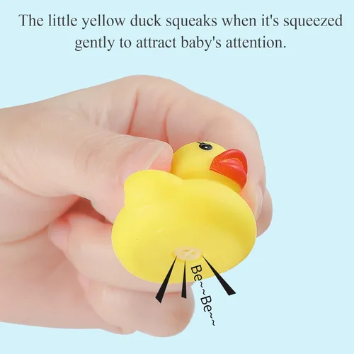 Miniatura 3 de GliSun 60 piezas de patos de goma, juguetes de baño, mini patos flotadores y divertidos chirridos para niños, juguete de baño, decoración de ducha