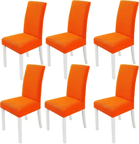 Miniatura 9 de PETCUTE Fundas elásticas para sillas de comedor, fundas elásticas antideslizantes para sillas de comedor, color gris, paquete de 2