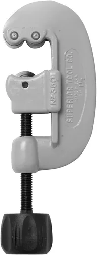 Superior Tool 35236 Cortador de tubos de alimentación de tornillo de diámetro exterior de 1-1/8 pulgadas (# 350) - Cortador de tubos de diámetro