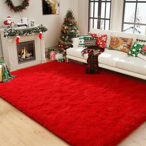 Miniatura 9 de Amearea Alfombra de Área Peluda Esponjosa para Dormitorio de Niños Sala de Estar, Extra Suave y Difusa Alfombras Peludas, Antideslizante, Alfombra