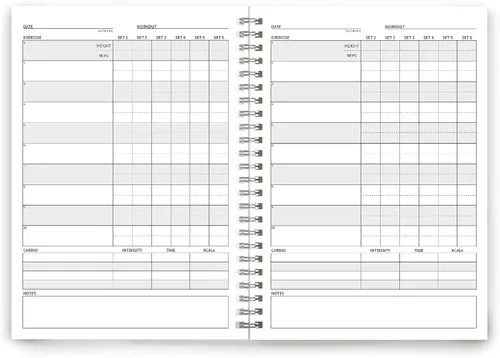 Miniatura 3 de The Gym Log - El cuaderno de registro perfecto para grabar tus entrenamientos: 8.26 x 5.8 pulgadas con 104 páginas y espacio para 100 entrenamientos