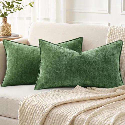 Miniatura 18 de decorUhome - Fundas de Cojín para Sofá 16x16 pulgadas Set de 2, Decorativas Suaves Euro Neutras de Felpilla con Diseño Elegante, Aqua Haze