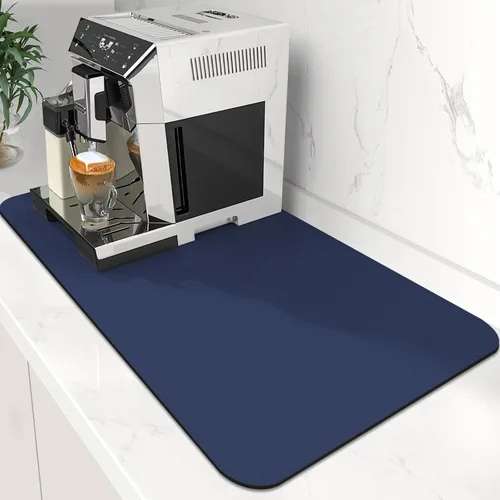 Miniatura 18 de WISELIFE Tapete de café súper absorbente para secar platos, accesorios de barra de café, combina con máquina, tapetes de secado grandes para Negro