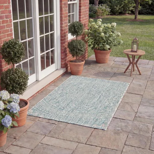 Miniatura 158 de SAFAVIEH Alfombra lavable para exteriores, colección Courtyard - Pasillo de 2.3 x 8 pies, color beige claro y marrón claro, no desprende pelusa