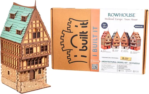 Miniatura 4 de Casa en Fila Ámbar, kit de construcción de madera DIY para adultos, adecuado para jugar - Realista