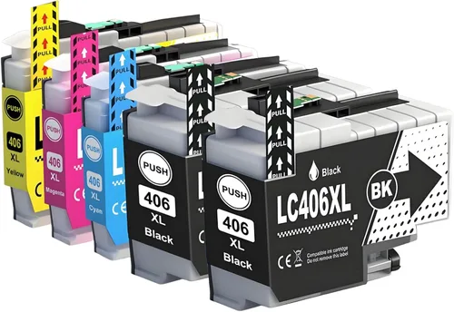 LC406XL - Cartuchos de tinta compatibles de alta capacidad, color negro, 6000 páginas, 5000 páginas para impresora MFC-J4335DW MFC-J4345DW