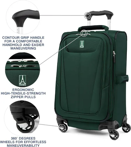 Miniatura 175 de Travelpro Maxlite 5 - Juego de 2 piezas de equipaje de mano de tela, expandibles con 4 ruedas giratorias, bolso blando para debajo del asiento, Negro
