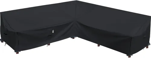 Miniatura 25 de Funda de Sofá Seccional de Servicio Pesado para Exteriores, Fundas Impermeables 600D para Sofá Seccional de Patio, Funda para Muebles de Jardín