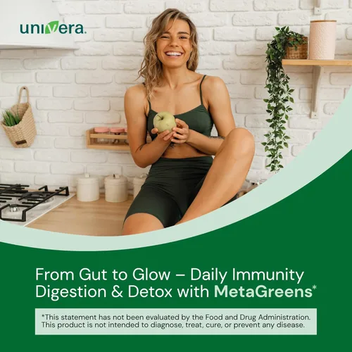 Miniatura 5 de Univera Metagreens, polvo de mezcla de superalimentos verdes, mezcla de batidos con espirulina orgánica, antioxidantes vitales, alcalinizar