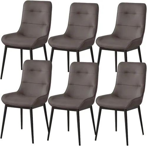 Miniatura 10 de AYARNA Juego de 6 sillas de cocina y comedor de piel sintética, sillas de mostrador para sala de estar, patas de metal resistentes, sillas de Azul