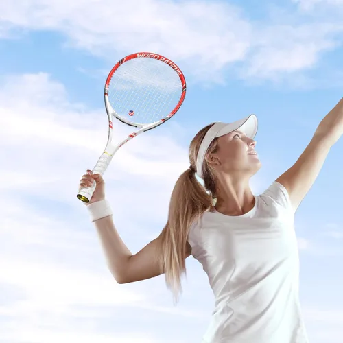 Miniatura 6 de Raqueta de tenis profesional para adultos, 2 jugadores de 27 pulgadas, raqueta de tenis de velocidad aceptable para principiantes y profesionales