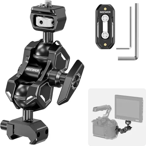 Miniatura 11 de NEEWER Brazo mágico compatible con GoPro 13 Hero 12 11 10 DJI Osmo Action 4 3 Insta360 One X3 GO3 SmallRig, adaptador de brazo articulado