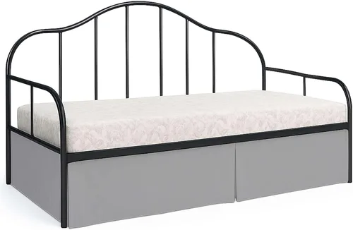 Miniatura 27 de Ready To Rest Falda para cama nido individual de 12 pulgadas de caída, faldas de cama estilo plisado para camas nido, esquinas divididas con Blanco