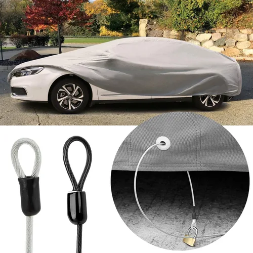 Miniatura 6 de WANLIAN Cerradura de cable de acero inoxidable, cerradura de seguridad de viaje al aire libre de 6.5 pies, cerradura de equipaje de cuerda