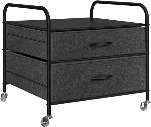 WAYTRIM Mini soporte para refrigerador con almacenamiento, soporte para refrigerador de cocina, soporte organizador de refrigerador para Negro