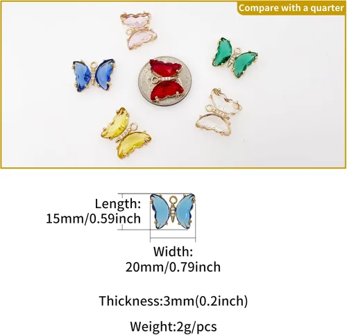 Miniatura 5 de Dijes de latón chapados en oro de circonita de cristal para hacer joyas, pulseras, collares, aretes, colgantes, suministros de manualidades