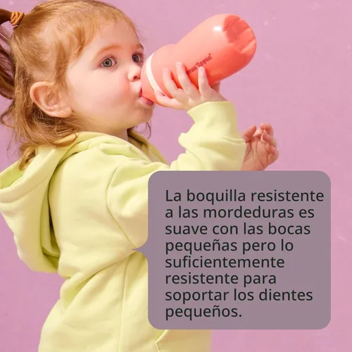 Miniatura 4 de Tommee Tippee - Botella de agua aislada con pico deportivo para niños pequeños de 9oz, vasos antiderrame para niños pequeños de 1 a 3 años, válvula