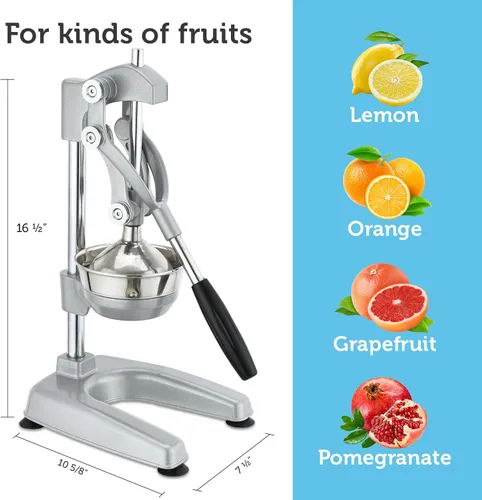 Miniatura 3 de Courant Exprimidor de jugo de naranja de acero aleado, resistente, fácil de limpiar, exprimidor profesional de cítricos, exprimidor de prensa manual