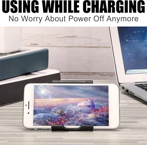 Miniatura 5 de Fabbay Soporte plegable para teléfono celular, 40 unidades, multiángulo, soporte universal para teléfono celular, base portátil para teléfono Negro