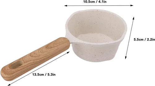 Miniatura 9 de Sartén antiadherente con boquilla para verter, olla de leche pequeña, fácil de usar, fondo plano blanco, multimini, juego multiusos para la cocina