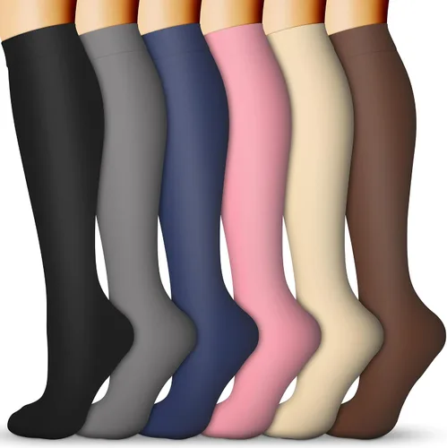 Miniatura 20 de Calcetines de compresión para mujeres y hombres 15-20 mmHg, mejores para uso médico, enfermería, para correr, atletismo, varices, viajes