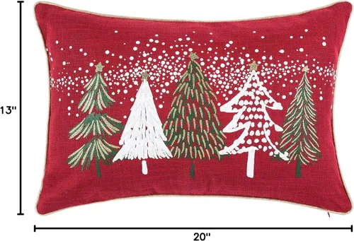 Miniatura 7 de C&F Home Almohada decorativa de mezcla de algodón de Navidad con adornos de árboles nevados de 13 x 20 pulgadas, diseño de copos de nieve