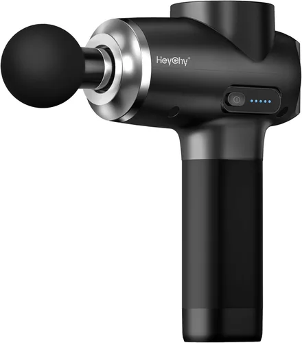 Miniatura 10 de HEYCHY Pistola de masaje de tejido profundo con calor, masajeador de percusión de amplitud de 0.472 in para atletas y alivio muscular, pistola Negro