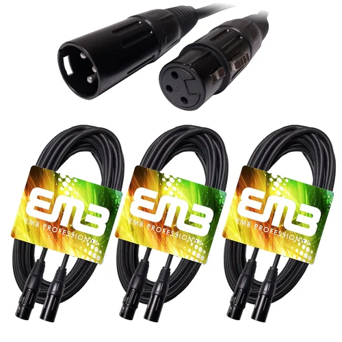 Miniatura 17 de EMB Audio - Cable de altavoz blindado profesional XLR macho a hembra para uso con DJ, hogar, micrófono, instrumento y altavoz