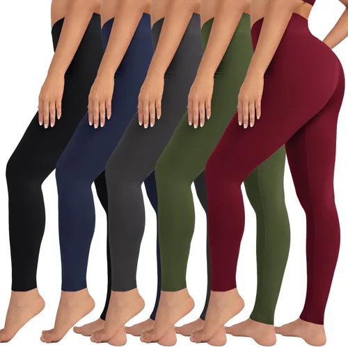 Miniatura 11 de VALANDY Leggings de cintura alta para mujer, elásticos, control de abdomen, entrenamiento, correr, yoga, pantalones, tallas regulares y grandes