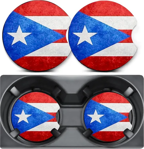 Miniatura 43 de Paquete de 2 posavasos para automóvil para portavasos, posavasos para portavasos de automóvil Trio Cats, tapete de goma antideslizante