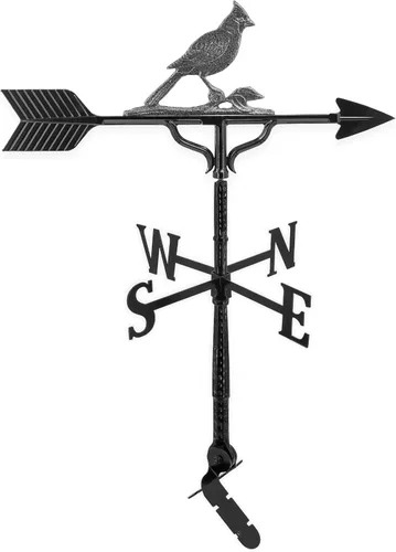 Montague Metal Products Veleta de 32 pulgadas con adorno cardenal de hierro sueco Hierro (Swedish Iron)