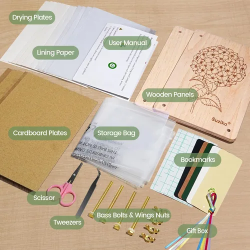 Miniatura 2 de Suziko Kit de prensa de flores grande para adultos y niños, 10.8 x 6.9 pulgadas, kit de preservación de plantas de flores, arte y manualidades