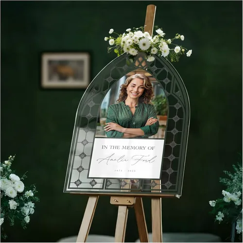 Miniatura 9 de Hecho a medida en la memoria amorosa fúnebre signo con foto (papel)
