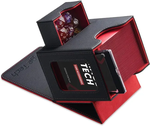 Mage Tech - caja para cartas de MTG Commander con diseño patentado, exhibidor Commander, cabe 100 cartas con doble funda, ladrillo de cartas de 35pt