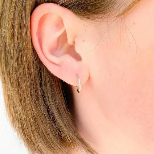 Miniatura 6 de Aretes de aro de plata de ley, plata de ley 925, 0.472 in, 16 ga, aretes de aro para mujer, aretes de aro de plata hipoalergénica, aretes de aro