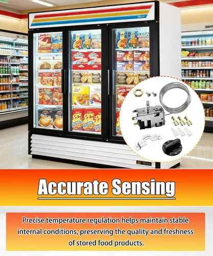 Miniatura 3 de 800366 Control de temperatura con accesorio compatible con refrigerador verdadero, reemplaza 077B6806, 077B7172, 988282 y más.