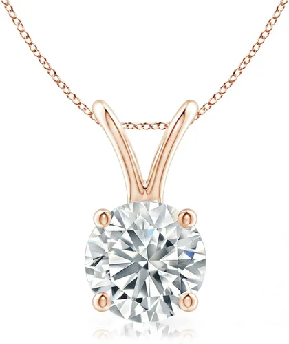 The Diamond Deal Collar con colgante de diamante solitario redondo cultivado en laboratorio Cttw Clarity (.25-1.00 quilates) para mujeres y niñas,