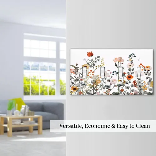 Miniatura 949 de Placa Decorativa de Pared de Granja Rústica con Cuerno de Madera para Puerta de Granero 1 Banda Duplex Cubiertas de Toma Eléctrica Soltera